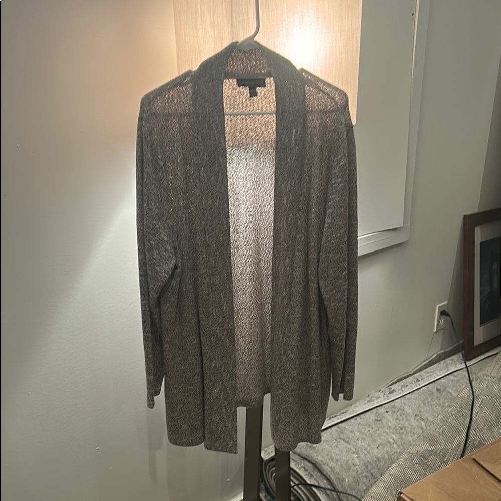 Gray Open-Front Women's Sweater